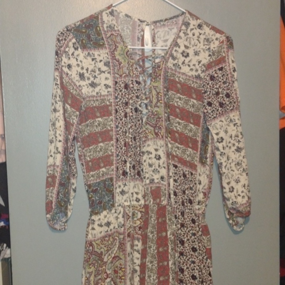 American Eagle Long Sleeve Paisley Romper - Size M